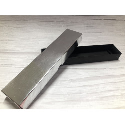 caja para abanico plata  y negro 24.5cm