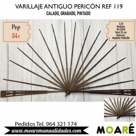 VARILLAJE ANTIGUO MADERA PERICON 119