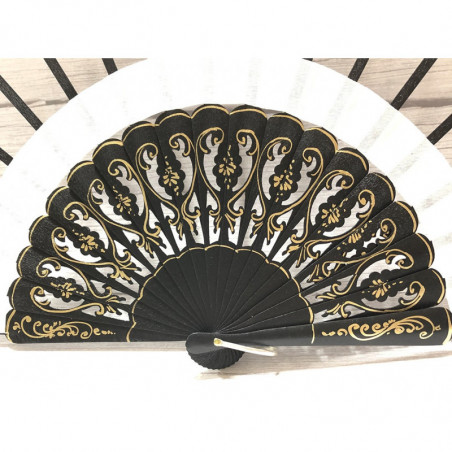 VARILLAS CALADAS 13.5+12.5 cm NEGRO DECORADO DORADO