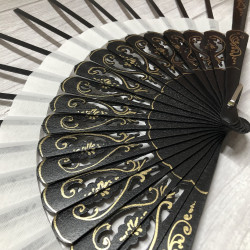 VARILLAS CALADAS 13.5x12.5 cm NEGRO DECORADO DORADO