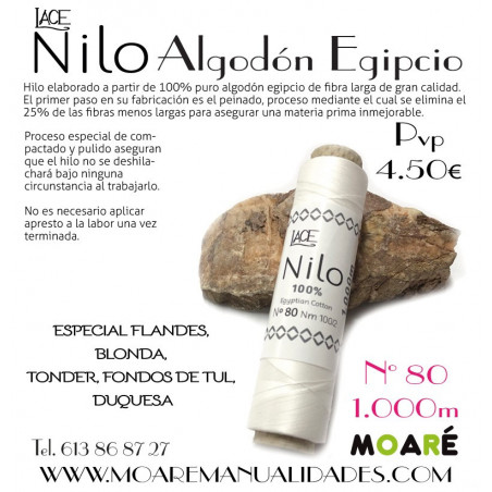 ALGODON EGIPCIO LACE NILO BLANCO N80