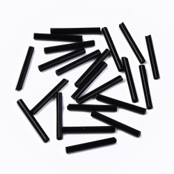Canutillos negros lisos 20mm