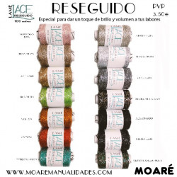 Reseguido LACE LAMÉ LIMA PLATA