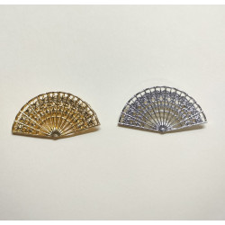 Broche  Abanico metal Filigrana  + patrón bolillos