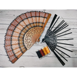KIT Abanico 4 SEDAS AVELLANA o NEGRO