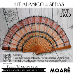 KIT Abanico 4 SEDAS AVELLANA o NEGRO