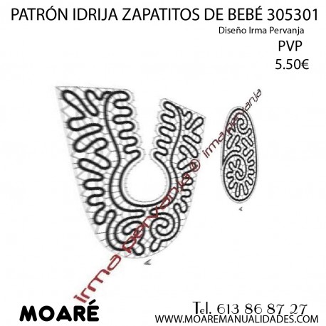 PATRÓN IDRIJA ZAPATITOS DE BEBE - 10 CM 305301 