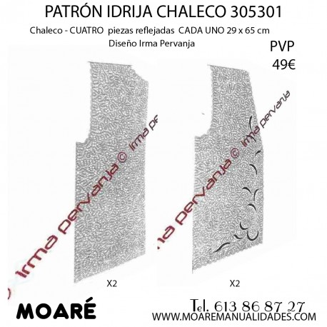 PATRON IDRIJA CHALECO 29 X 65 CM - 303502