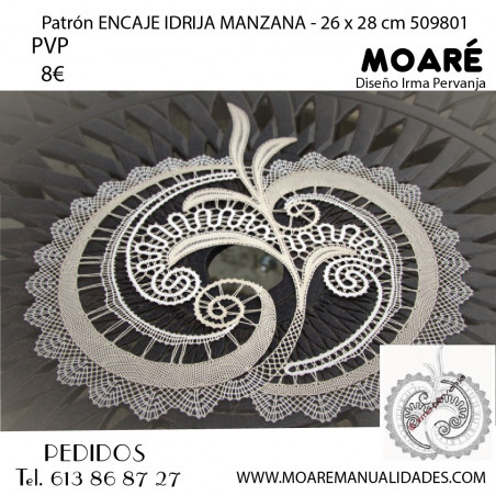 Patrón ENCAJE IDRIJA MANZANA - 26 x 28 cm 509801