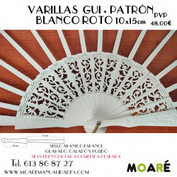 Varillas abanico  BLANCO ROTO 10+15cm