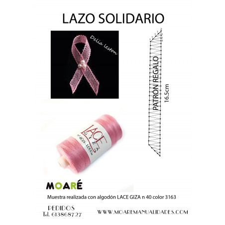 PATRÓN GRATIS ENCAJE DE BOLILLOS LAZO CANCER