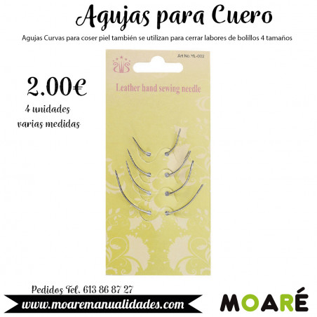 Agujas Curvas para coser CUERO