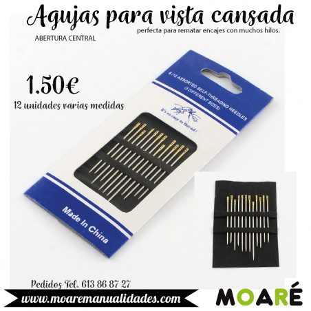 Agujas de coser para vista cansada surtidas ABERTURA