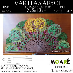 Varillas ABANICO ARBOL 7.5X12CM Encaje de bolillos Varillas ABANICO ARBOL 7.5X12CM Encaje de bolillos