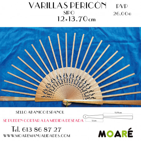 Varillas abanico PERICÓN SIPO 12+13.70CM