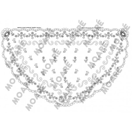 MANTILLA BORDADO TUL  LUNA 003  130X75cm