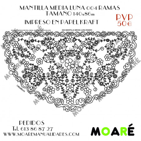MANTILLA BORDADO TUL RAMAS MEDIA LUNA 004  140X86cm