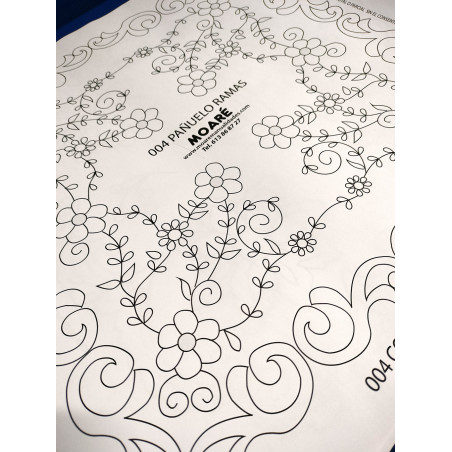 Diseño PAÑUELO RAMAS 004 BORDADO TUL