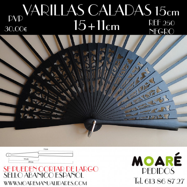 VARILLAS ABANICO  SIPO NEGRO 15+11cm