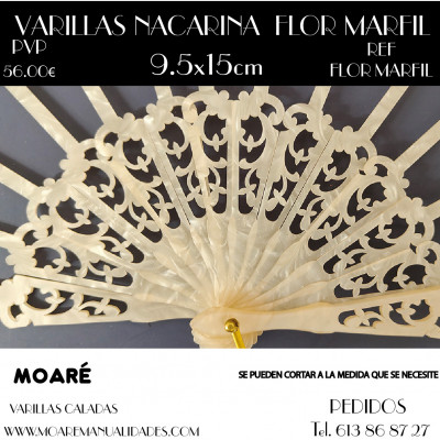 VARILLAS NACARINA MARFIL FLOR 9+15