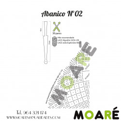 Varillas abanico SIPO BLANCO ROTO 14.5X6.5CM Encaje de bolillos