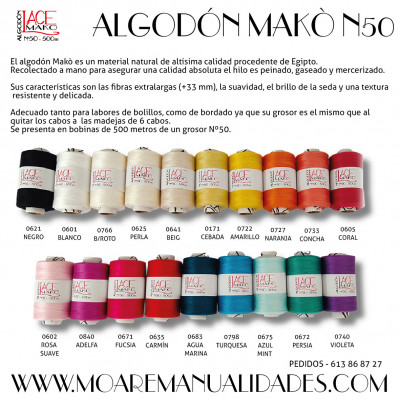 0840  ALGODON EGIPCIO  MAKO 50 ADELFA