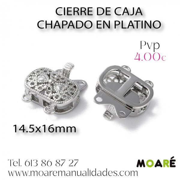Cierre  PLATINO Caja 2 vias 14.5x16mm