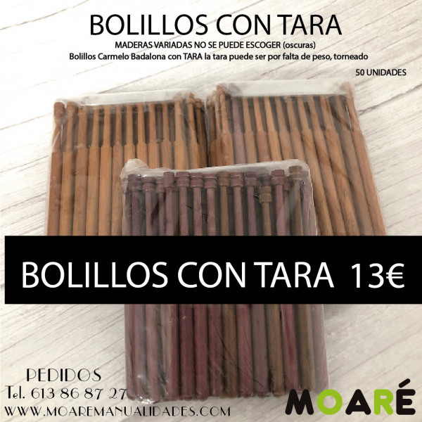 BOLILLOS TARA MADERA OSCURA 13CM
