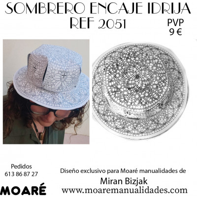 PATRON SOMBRERO ENCAJE IDRIJA 2051