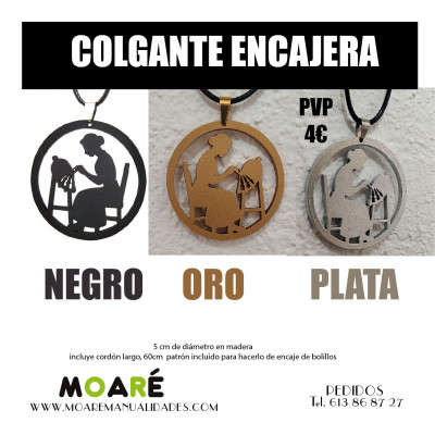 Colgante ENCAJERA MADERA 5cm