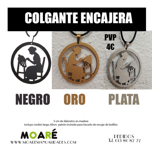 Colgante ENCAJERA MADERA 5cm