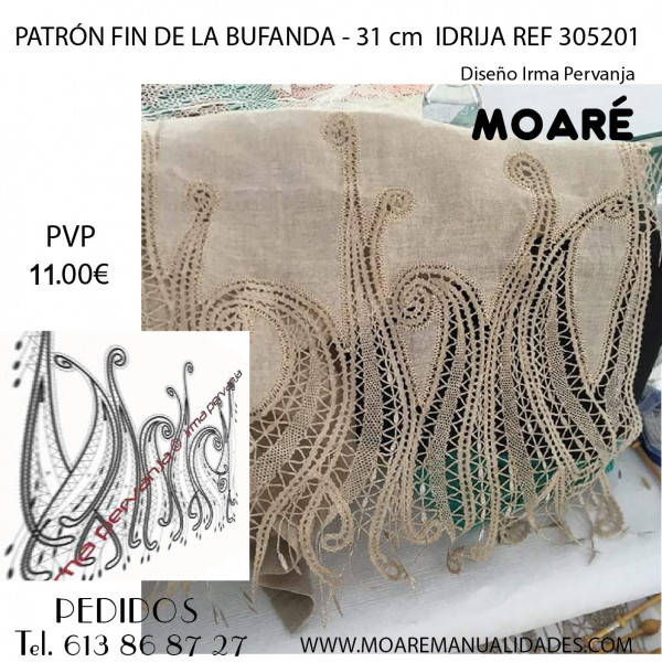 Patrón de fin de la bufanda chal IDRIJA REF 305201