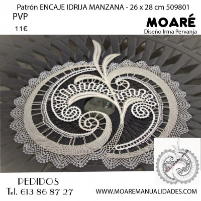 Patrón ENCAJE IDRIJA MANZANA - 26 x 28 cm 509801 Patrón ENCAJE IDRIJA MANZANA - 26 x 28 cm 509801