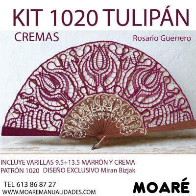Kit Completo Abanico TULIPÁN encaje idrija 1020