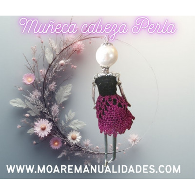 Colgante muñeca articulada personalizable encaje de bolillos Colgante muñeca articulada personalizable encaje de bolillos
