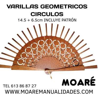 Varillas abanico  GEOMETRICO CIRCULOS 14.5+6.5CM
