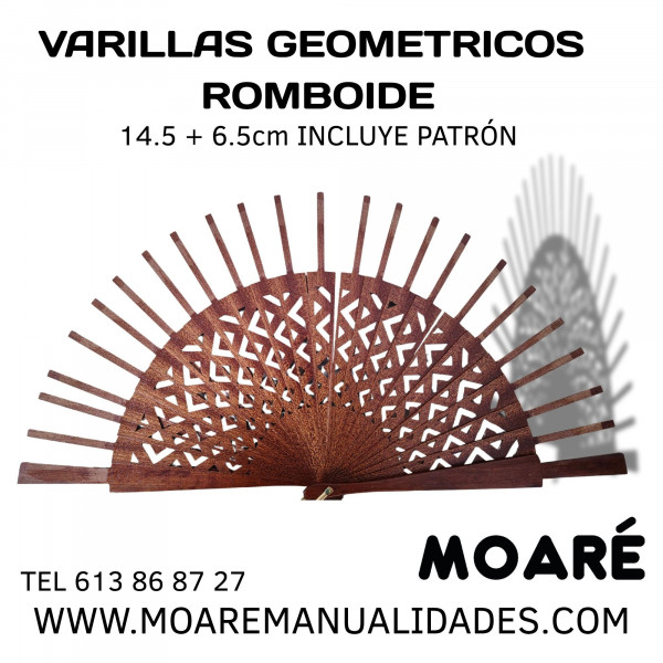Varillas abanico  GEOMETRICO ROMBOIDE 14.5+6.5CM