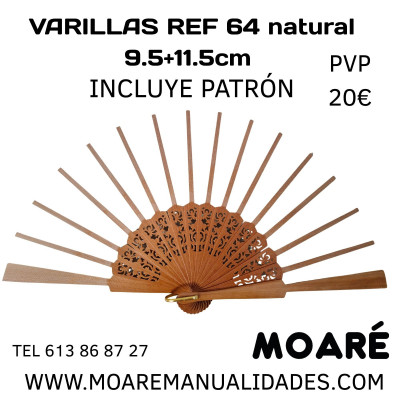 Varillas ABANICO NATURAL 9.5+11.5 REF64