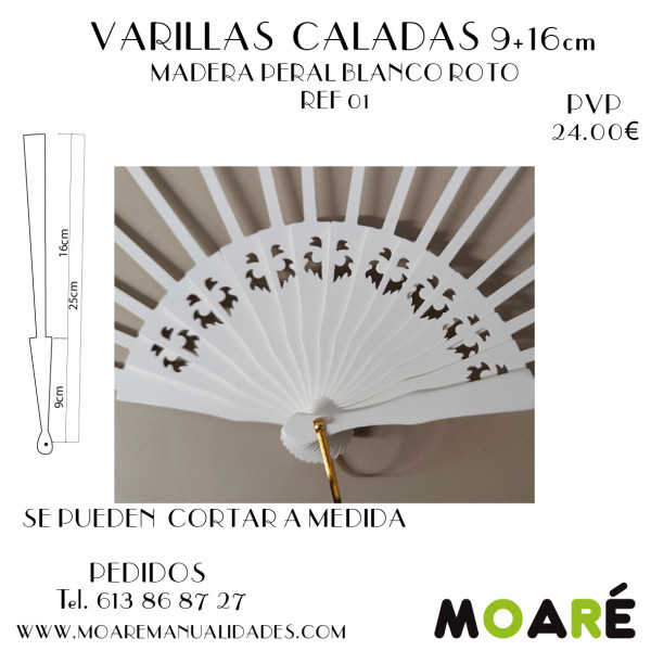 Varillas PERAL BLANCO ROTO  9+16cm REF1