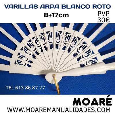 VARILLAS SIPO ARPA BLANCO ROTO  8+17cm