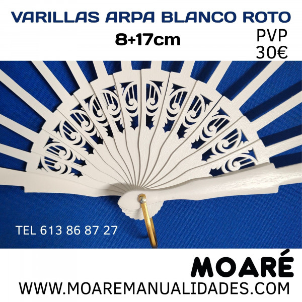 VARILLAS SIPO ARPA BLANCO ROTO  8+17cm