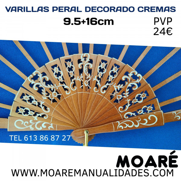 VARILLAS PERAL DECORADO CREMAS 9.5+16.5CM