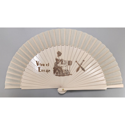 Varillas abanico ENCAJERA LASER CREMA  14.5+6.5CM Encaje de bolillos