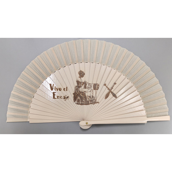 Varillas abanico ENCAJERA LASER CREMA  14.5+6.5CM