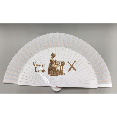 Varillas abanico ENCAJERA LASER CREMA  14.5+6.5CM Encaje de bolillos