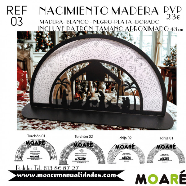 NACIMIENTO 03 ENCAJE DE BOLILLOS PALMERAS