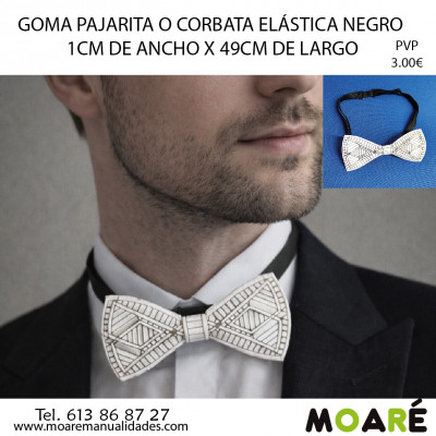 GOMA PAJARITA O CORBATA ELÁSTICA NEGRO