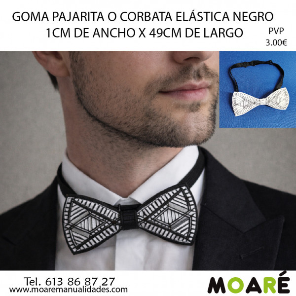 GOMA PAJARITA O CORBATA ELÁSTICA NEGRO