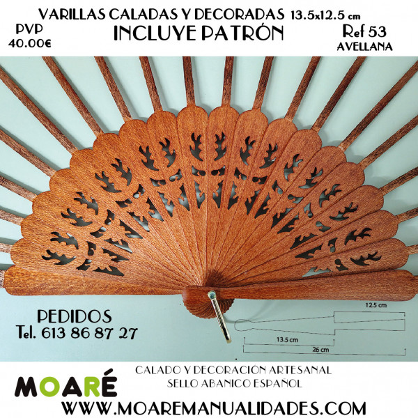 VARILLAS CALADAS 13.5+12.5cm AVELLANA