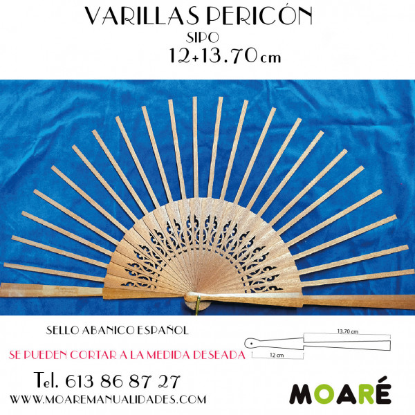 Varillas abanico PERICÓN SIPO 12+13.70CM